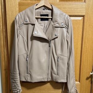 Guess Beige Leather Jacket